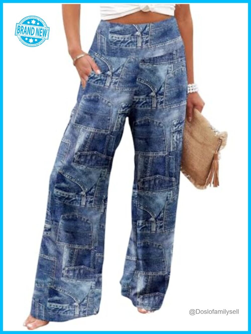 Women's High Waist Wide Leg Palazzo Lounge Pants with Pockets
